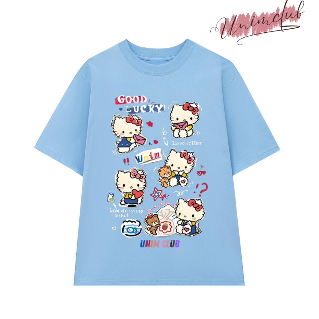 [Cotton Việt] Áo Thun Mèo Hello Kitty Unim Club Cotton Mềm Mịn Mướt Thoáng Mát Form Rộng Co Giãn 2 Chiều APK03
