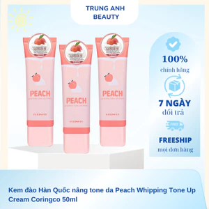 Kem đào Hàn Quốc nâng tone da Peach Whipping Tone Up Cream Coringco 50ml