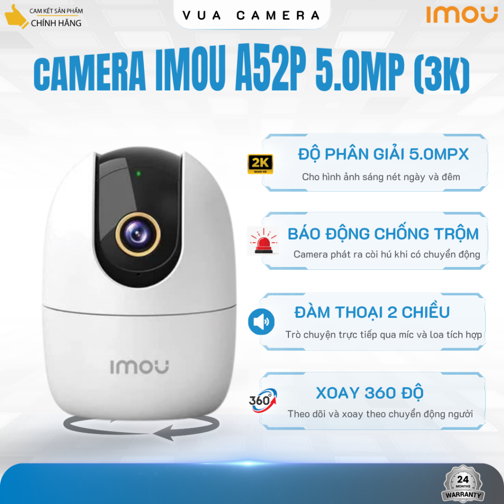 Camera IMOU A52P 5.0MP Hoặc A32EP 3.0MP Xoay 360 Độ- Đàm Thoại 2 Chiều ...