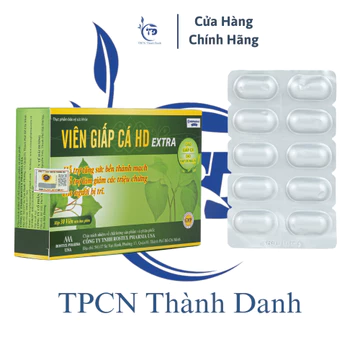 Viên Uống GIẤP CÁ HD EXTRA Hỗ Trợ Giảm Trĩ, Táo Bón, Tiêu Hoá - Hộp 30 Viên
