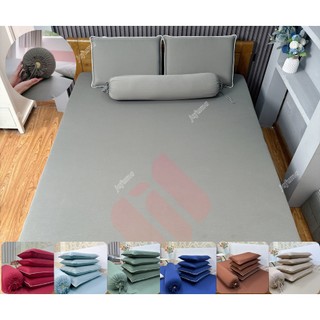 Bộ 4 món ga đệm thun lạnh Ý JAFUMA cao cấp bo chun bọc được nệm dưới 30cm|ga giường bọc nệm gâp 3
