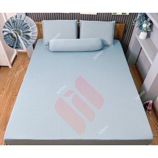 Bộ 4 món ga đệm thun lạnh Ý JAFUMA cao cấp bo chun bọc được nệm dưới 30cm|ga giường bọc nệm gâp 3