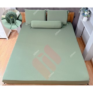 Bộ 4 món ga đệm thun lạnh Ý JAFUMA cao cấp bo chun bọc được nệm dưới 30cm|ga giường bọc nệm gâp 3
