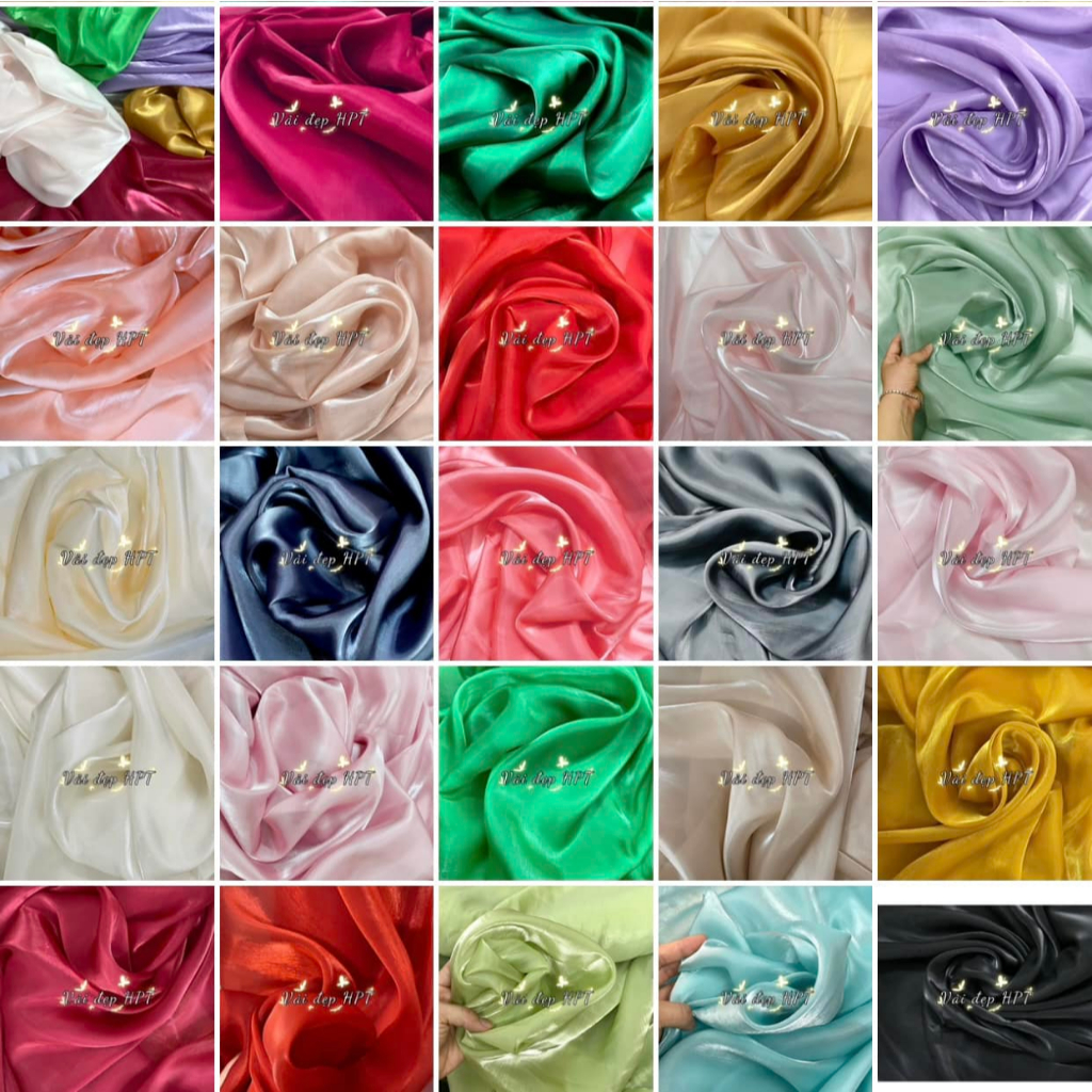 ‼️Vải Đẹp HPT‼️ Vải voan tơ sống organza loại đẹp óng ánh nhiều màu may váy đầm LÀM NƠ LÀM HOA SỰ KIỆN Khổ VẢI 1m5