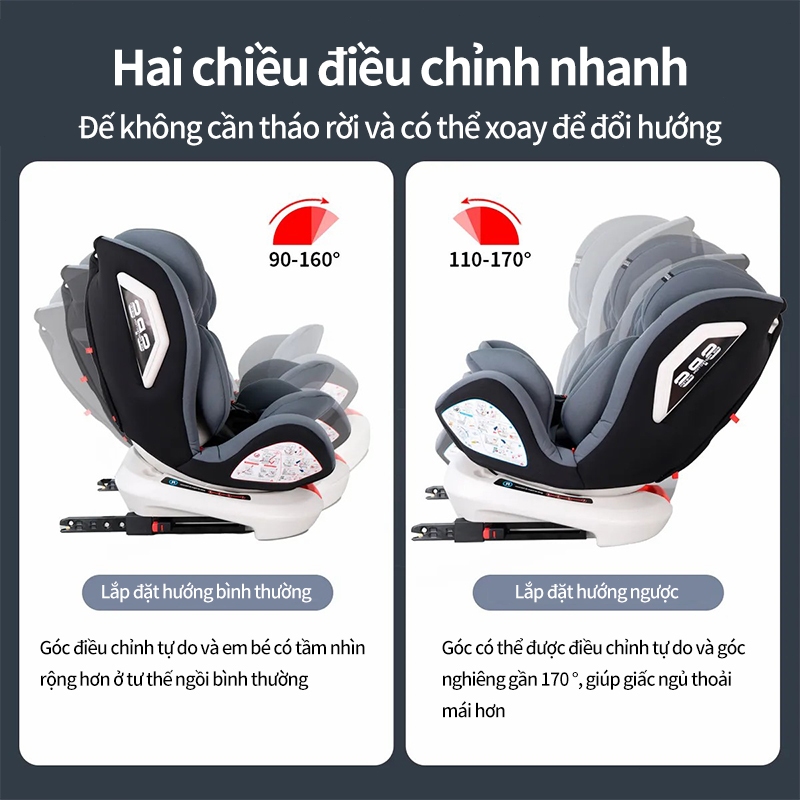 Ghế Ngồi Ô Tô Cho Bé Có Khóa Chốt An Toàn, Ghế An Toàn Cho Trẻ Em, ISOFIX+LACTH Cố Định