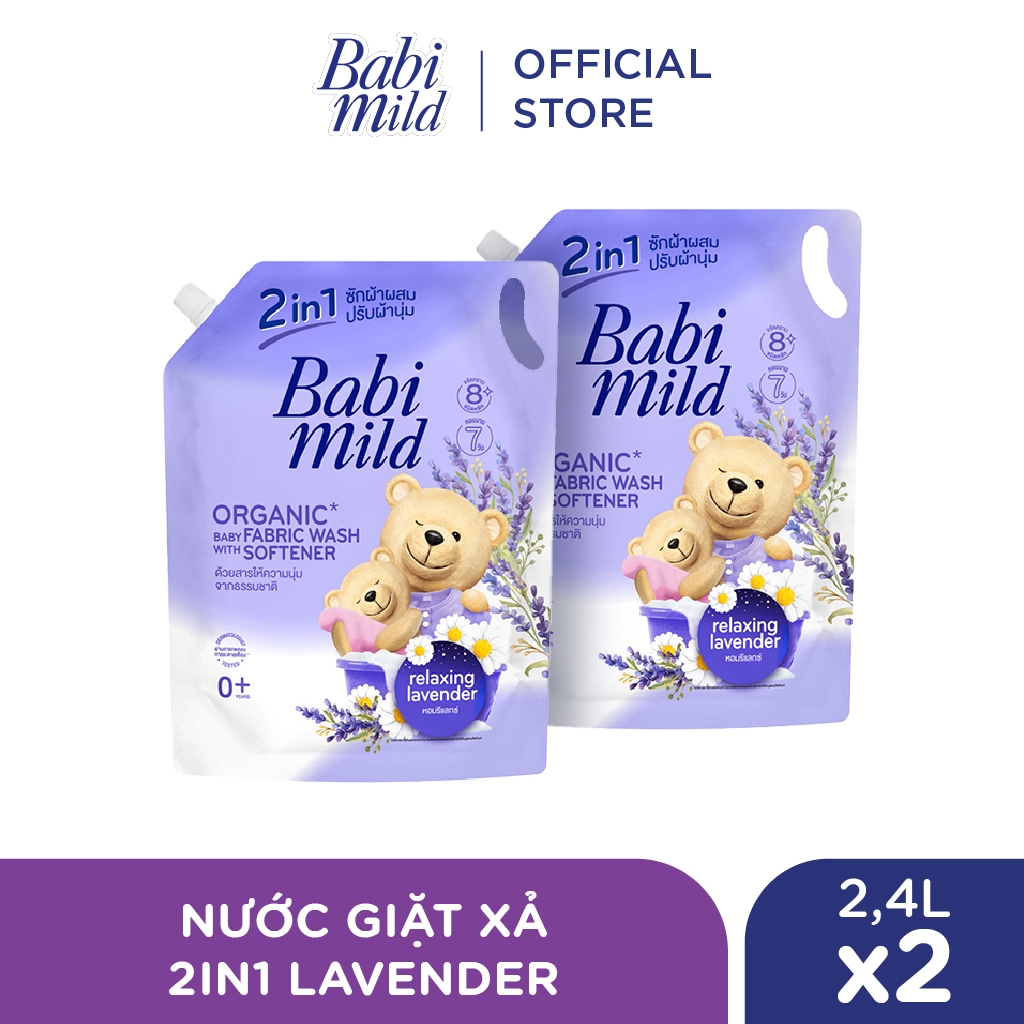 Combo 2 Túi Nước Giặt Xả Cho Bé 2.4L - Babi Mild