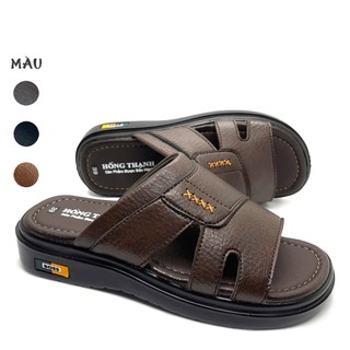 Dép Da Nam Đế Nâng 4CM IGU_M726,Dép Quai Ngang Trung Niên Nhẹ,Êm,Bền...Bảo Hành 6 Tháng.