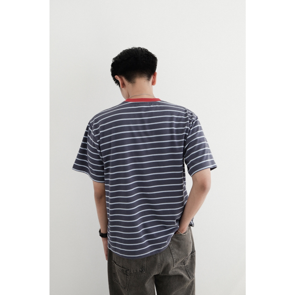 Bside - Áo thun sọc phối cổ đỏ classic fit tee Cotton 250gsm B001 | BigBuy360 - bigbuy360.vn