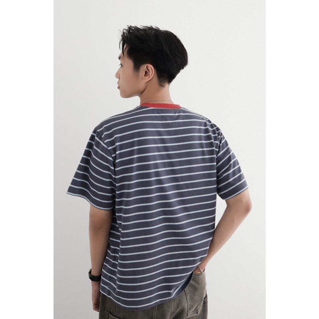 Bside - Áo thun sọc phối cổ đỏ classic fit tee Cotton 250gsm B001 | BigBuy360 - bigbuy360.vn