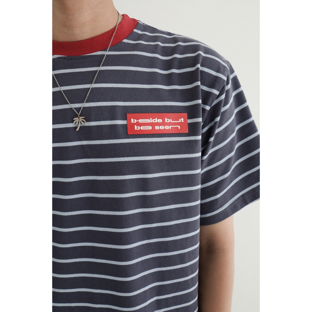 Bside - Áo thun sọc phối cổ đỏ classic fit tee Cotton 250gsm B001 | BigBuy360 - bigbuy360.vn