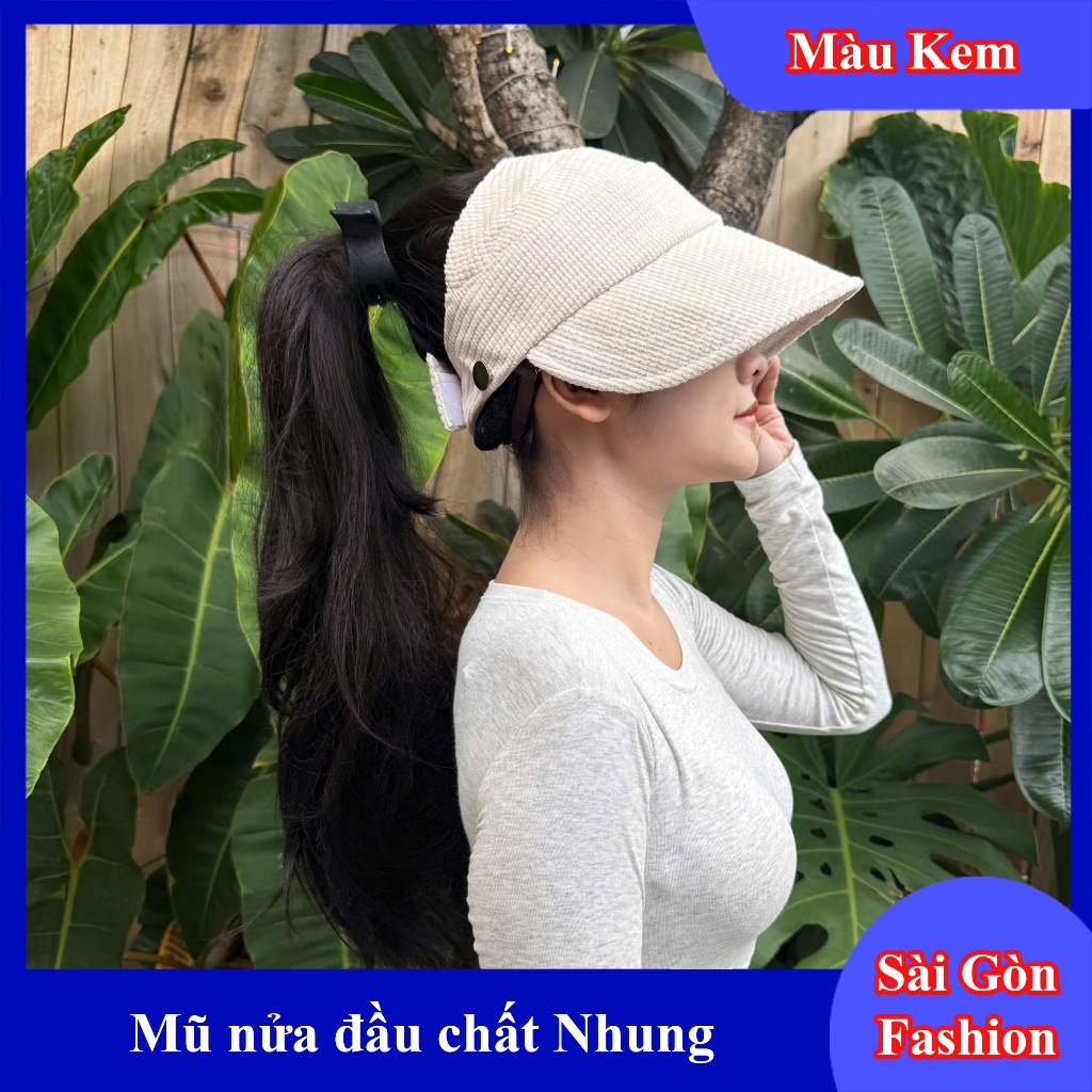 Mũ Chống nắng nữa đầu Hàn Quốc | Nón Vành rộng có móc đeo khẩu trang dành cho Nữ