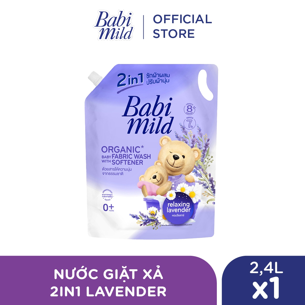 Nước Giặt Xả Dịu Nhẹ Cho Bé 2in1 Babi Mild 2400ml/túi