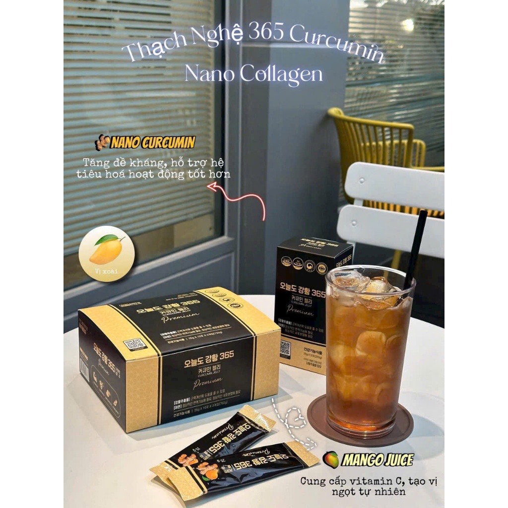[Mẫu mới] Thạch nghệ Nano Curcumin Jelly 365 tăng cường sức khỏe
