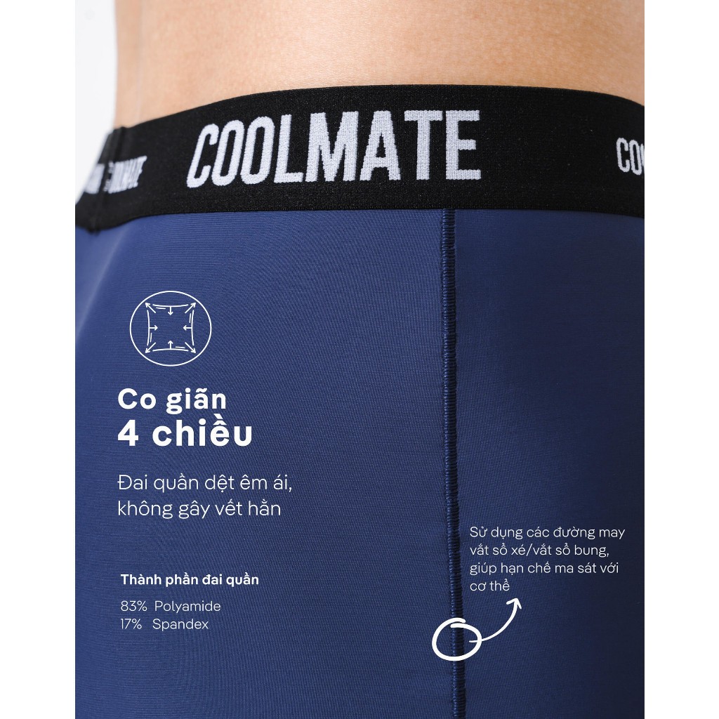 [TẶNG QUÀ ĐƠN 329K]Combo 3 quần lót Trunk Excool Clean Cut mát mẻ, co giãn, siêu thấm hút Coolmate
