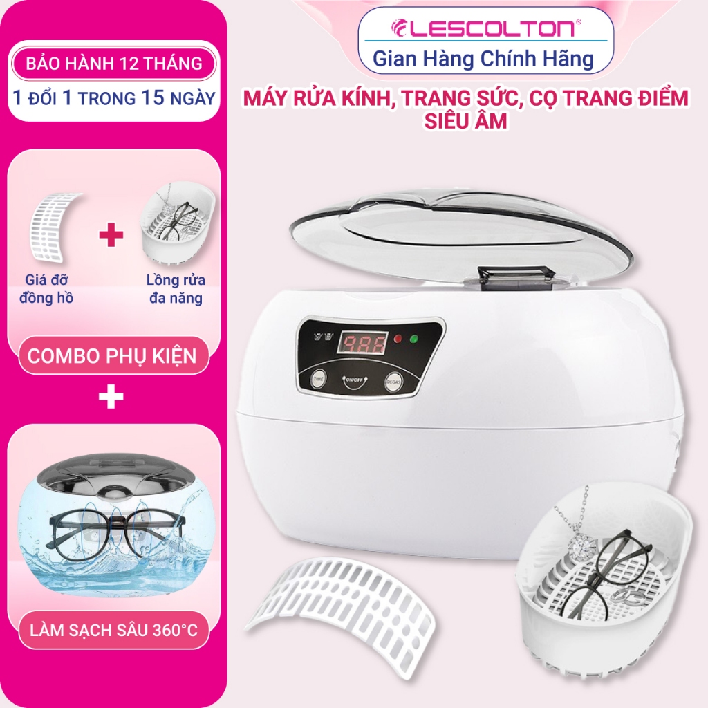 Ảnh Máy rửa mắt kính trang sức cọ trang điểm siêu sạch bằng sóng siêu âm Lescolton thế hệ mới tiện lợi sử dụng ở mọi nơi 1