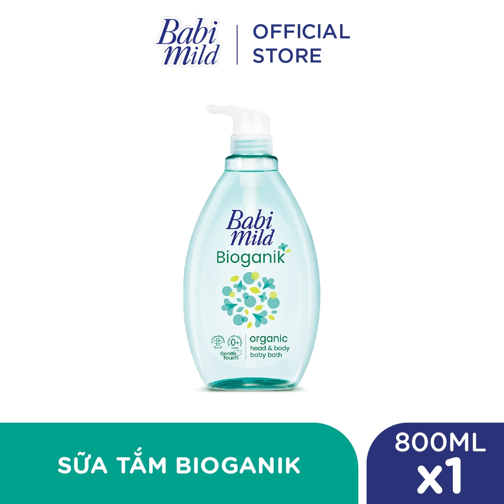Sữa tắm gội toàn thân cho bé Babi Mild chai 800ml