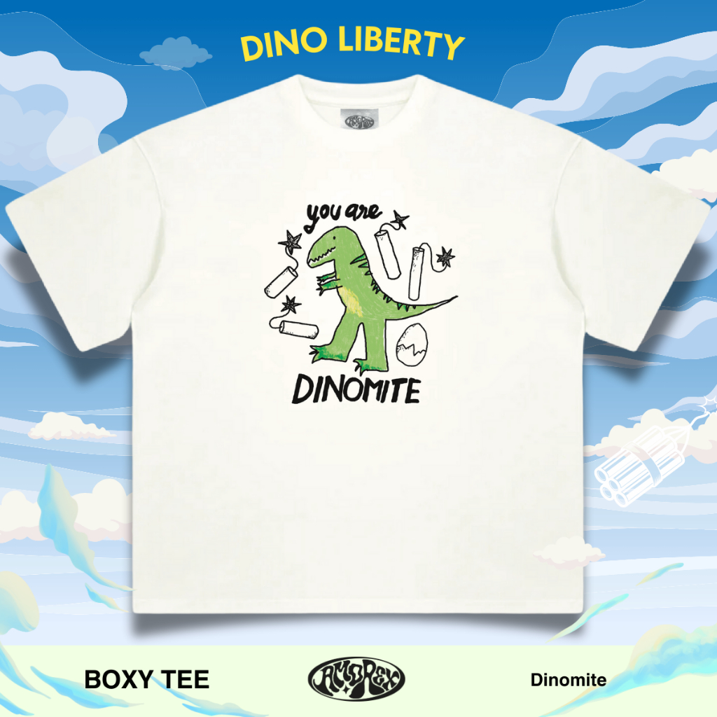 Áo Thun boxy Dinomite Amorex Bộ Sưu Tập Dino Liberty, Chất Cotton 250gsm Cao Cấp, Form Boxy Unisex | BigBuy360 - bigbuy360.vn
