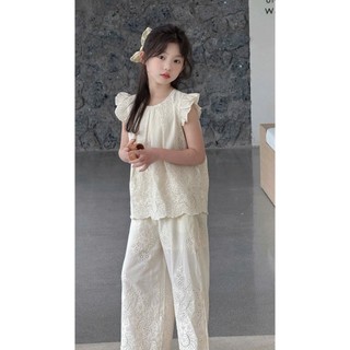 [B&G] Sét bộ dài thêu hoa cao cấp mùa hè cho bé gái từ 9-40kg(1-10 tuổi)