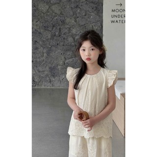 [B&G] Sét bộ dài thêu hoa cao cấp mùa hè cho bé gái từ 9-40kg(1-10 tuổi)