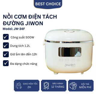 Nồi cơm điện tách đường Jiwon JW-34F dung tích 1.2L công suất 500W, Đa dạng chức năng nấu