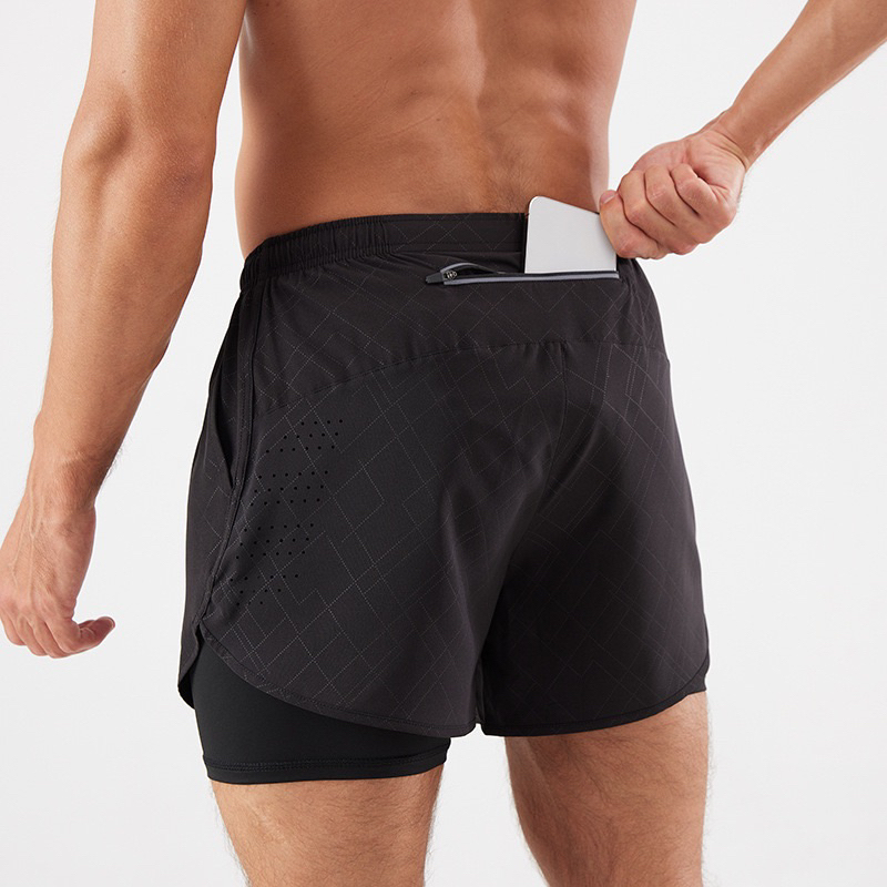 Quần short đùi nam thể thao 2 lớp có túi kéo chạy bộ....HÀNG ĐẸP