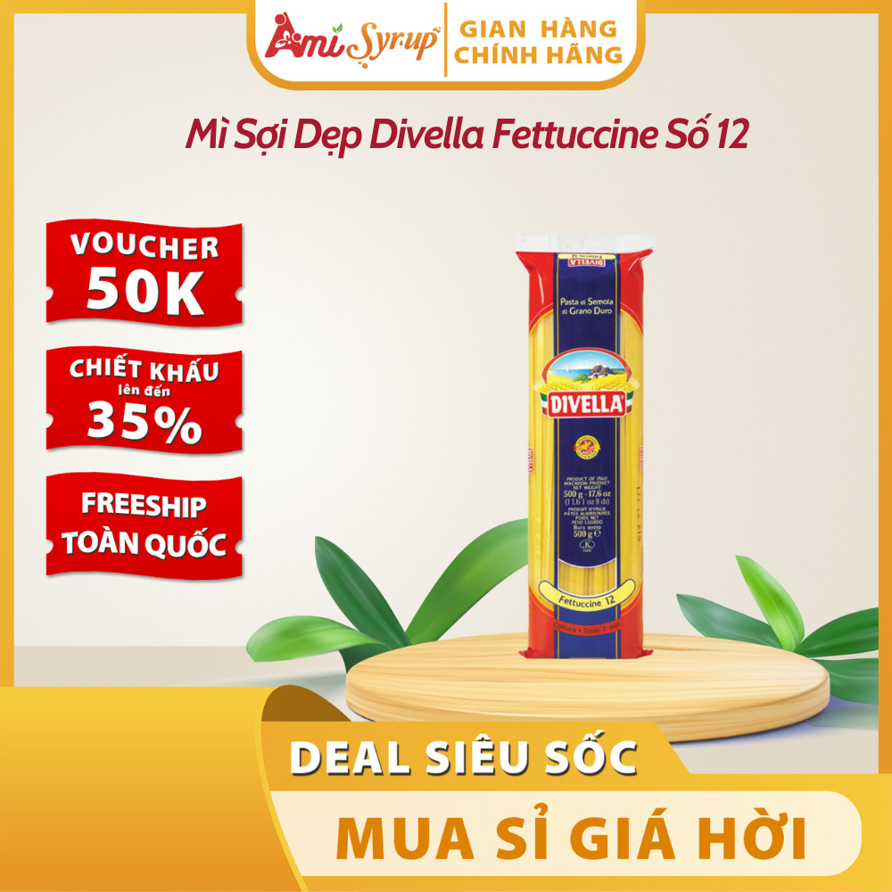 Mì Sợi Dẹp Divella Fettuccine Số 12 – Gói 500g