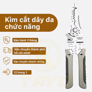 TAYO Kìm tuốt dây điện đa năng thế hệ mới tích hợp Kìm Đa Năng Cắt Dây Phần Cứng Điện Chuyên Nghiệp 12 tính năng trong