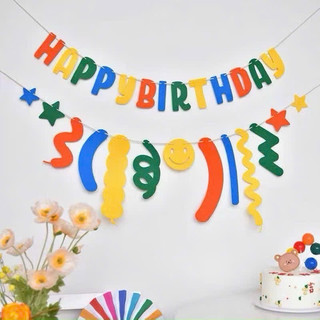 Bộ dây treo sinh nhật phong cách Hàn Quốc , phụ kiện trang trí sinh nhật , dây treo happy birthday