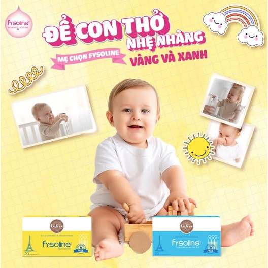 (Date T4.2027) Nước Muối Sinh Lý Kháng Khuẩn Pháp FYSOLINE Hỗ Trợ Giảm Viêm Mũi Hộp 20 Ống x 5ml