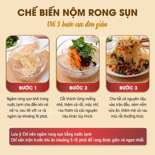Rong sụn trắng 100g, rong sụn biển khô, dùng nấu chè sâm bổ lượng, nước giải khát, làm gỏi, nộm