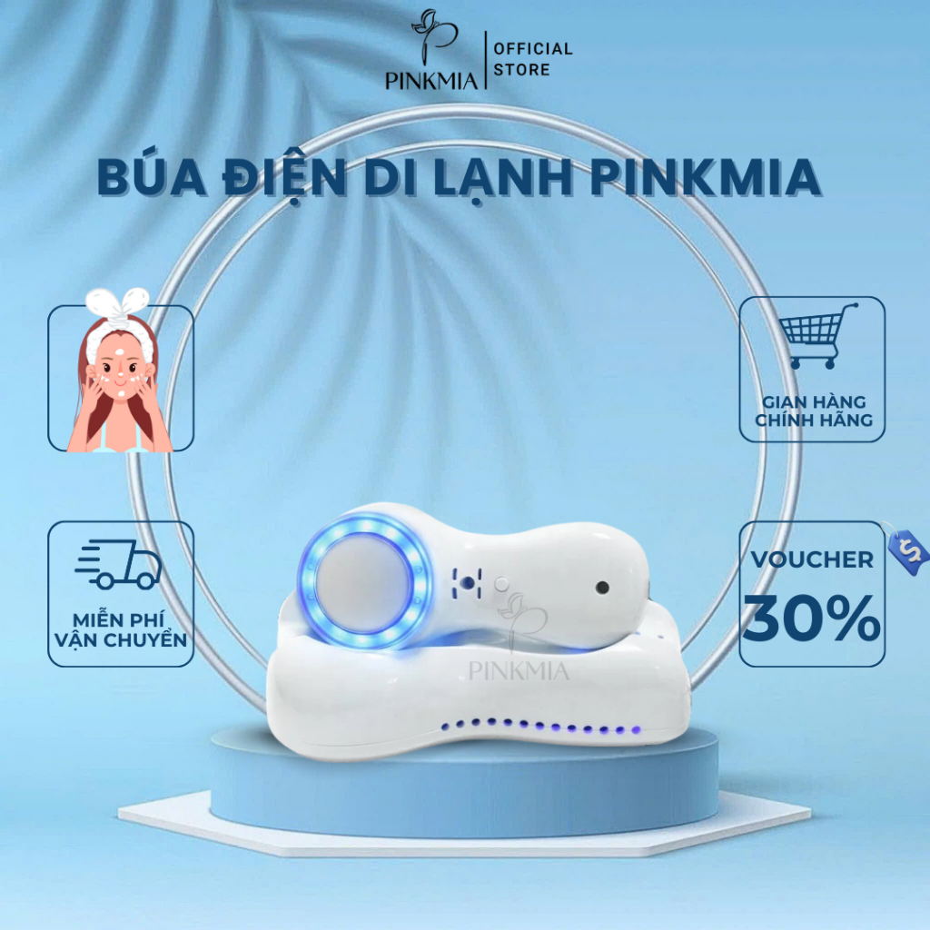 (Bảo Hành) Búa Lạnh Điện Di Pinkmia, Búa Lạnh Xanh Có Đèn Dùng Trong
