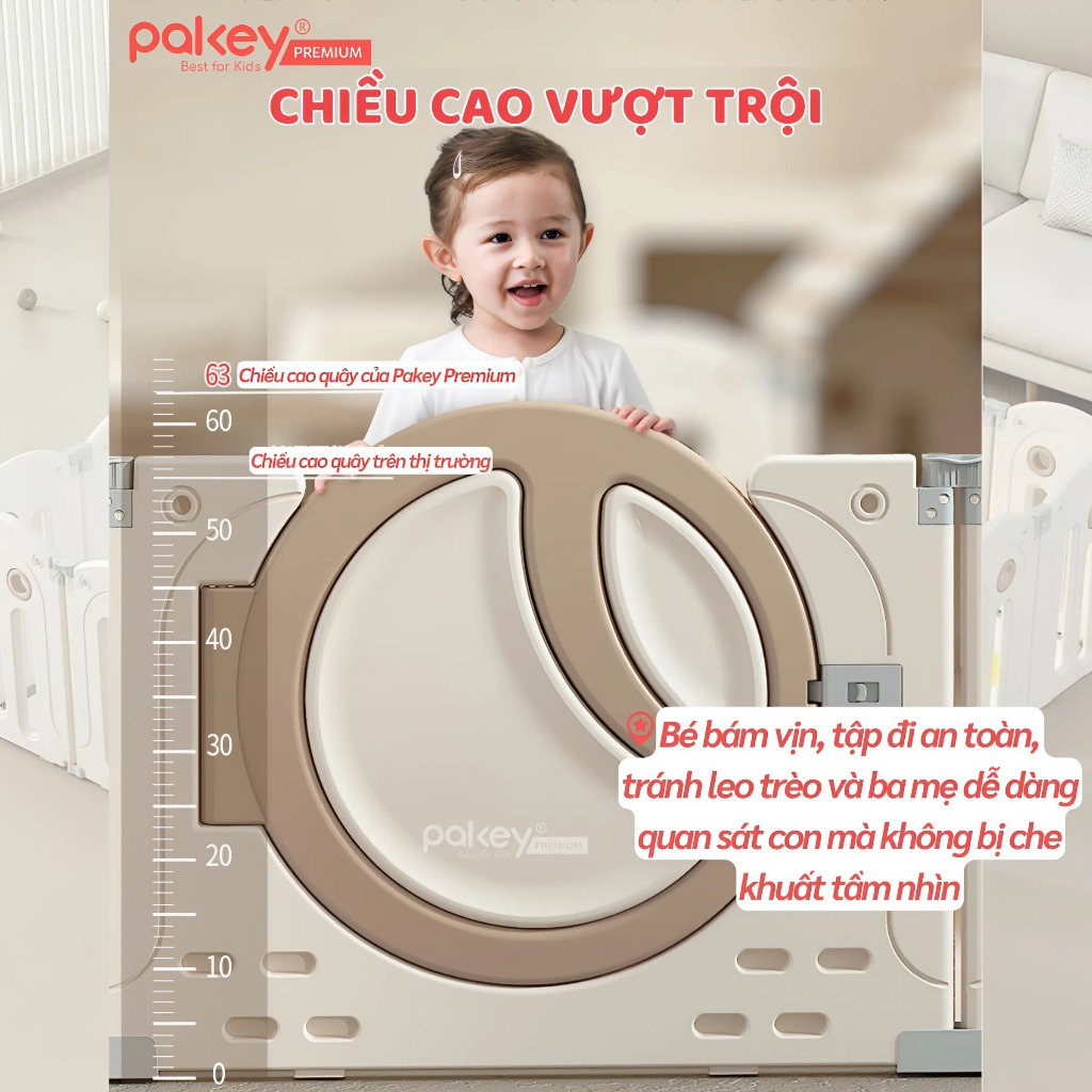 Ảnh Bộ Quây Cũi Nhựa Full PAKEY Moon House Đa Dạng Trò Chơi Thú Vị Cho Bé Chiều Cao Lên Tới 63cm, Bảo Hành Trọn Đời 3