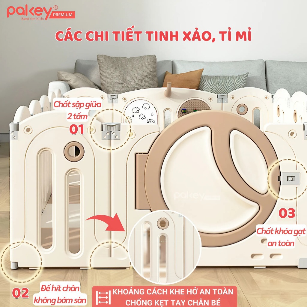 Ảnh Bộ Quây Cũi Nhựa Full PAKEY Moon House Đa Dạng Trò Chơi Thú Vị Cho Bé Chiều Cao Lên Tới 63cm, Bảo Hành Trọn Đời 4