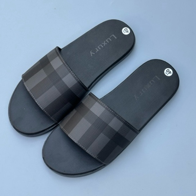 Ảnh Dép Nam Luxury Đế Cao Xu Kép 2 Lớp Chống Trơn Trượt  Nhung Len Đồng - Slipper 2