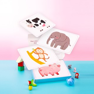 Flashcard tập 3 ( chủ đề động vật 4 chân , các loài chim, trái cây) 40 thẻ + bìa hộp