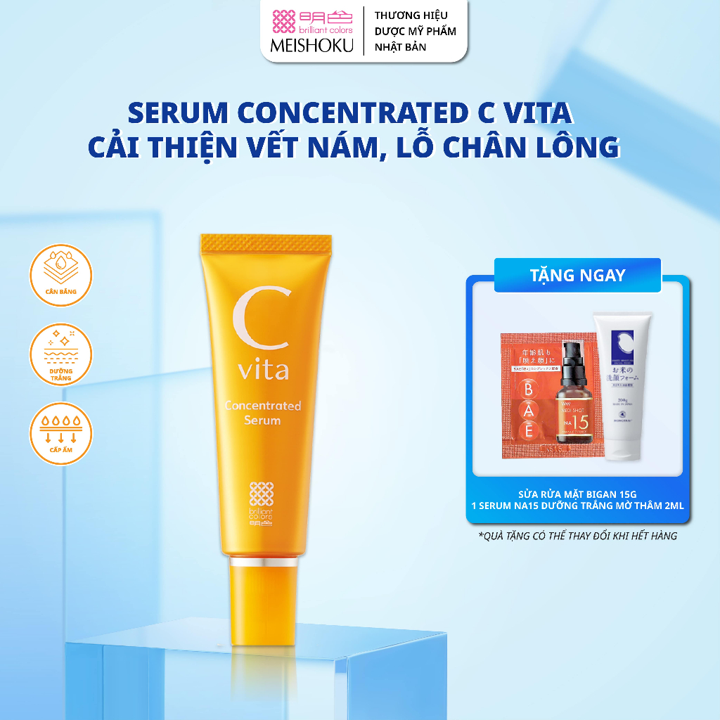 Ảnh Tinh Chất Chứa Vitamin C Dưỡng Trắng Da & Dưỡng Ẩm MEISHOKU CVita 30ML 1
