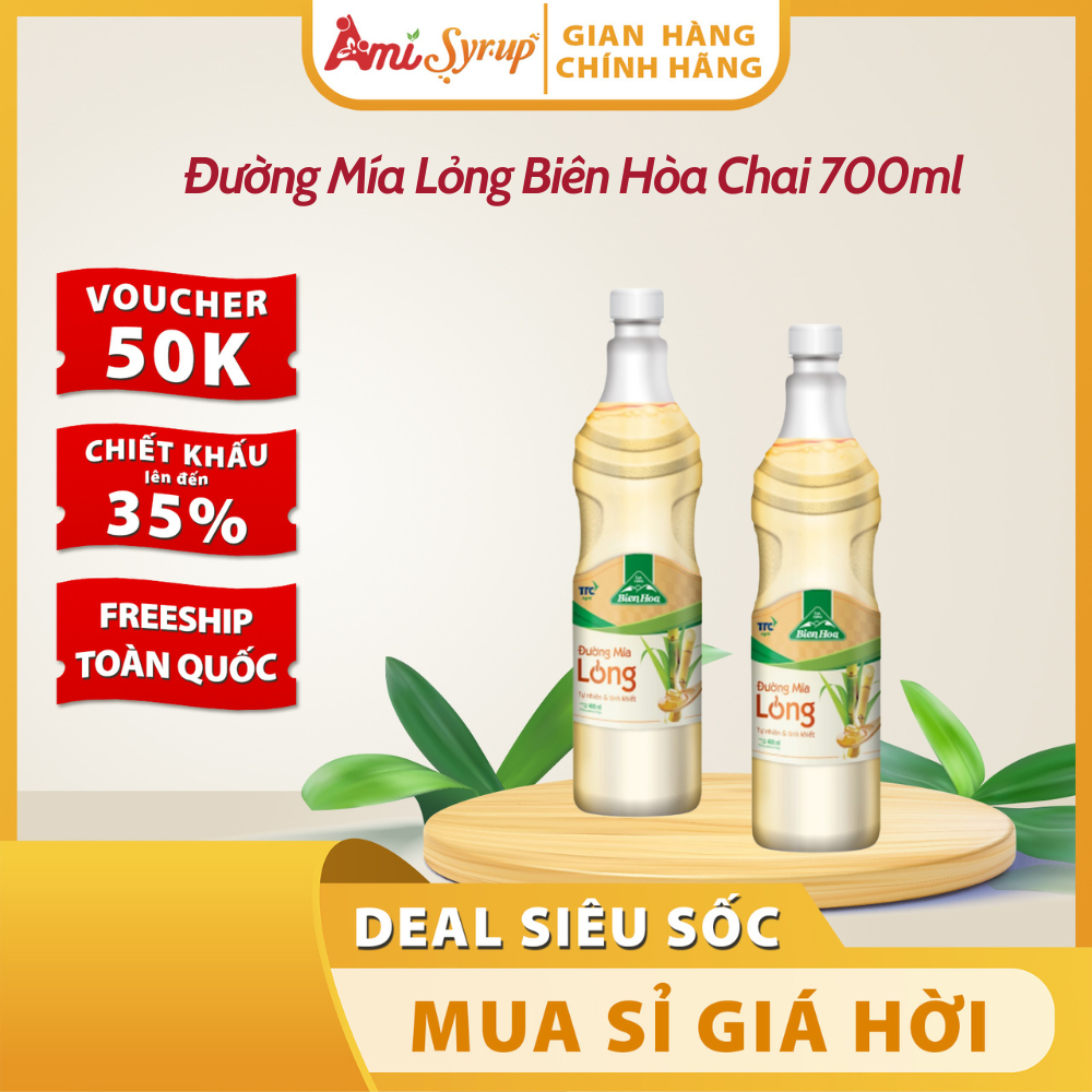 Đường Mía Lỏng Biên Hòa 700ml - Nước Đường Ngọt Tự Nhiên, An Toàn, Tiện Dụng Cho Sức Khỏe