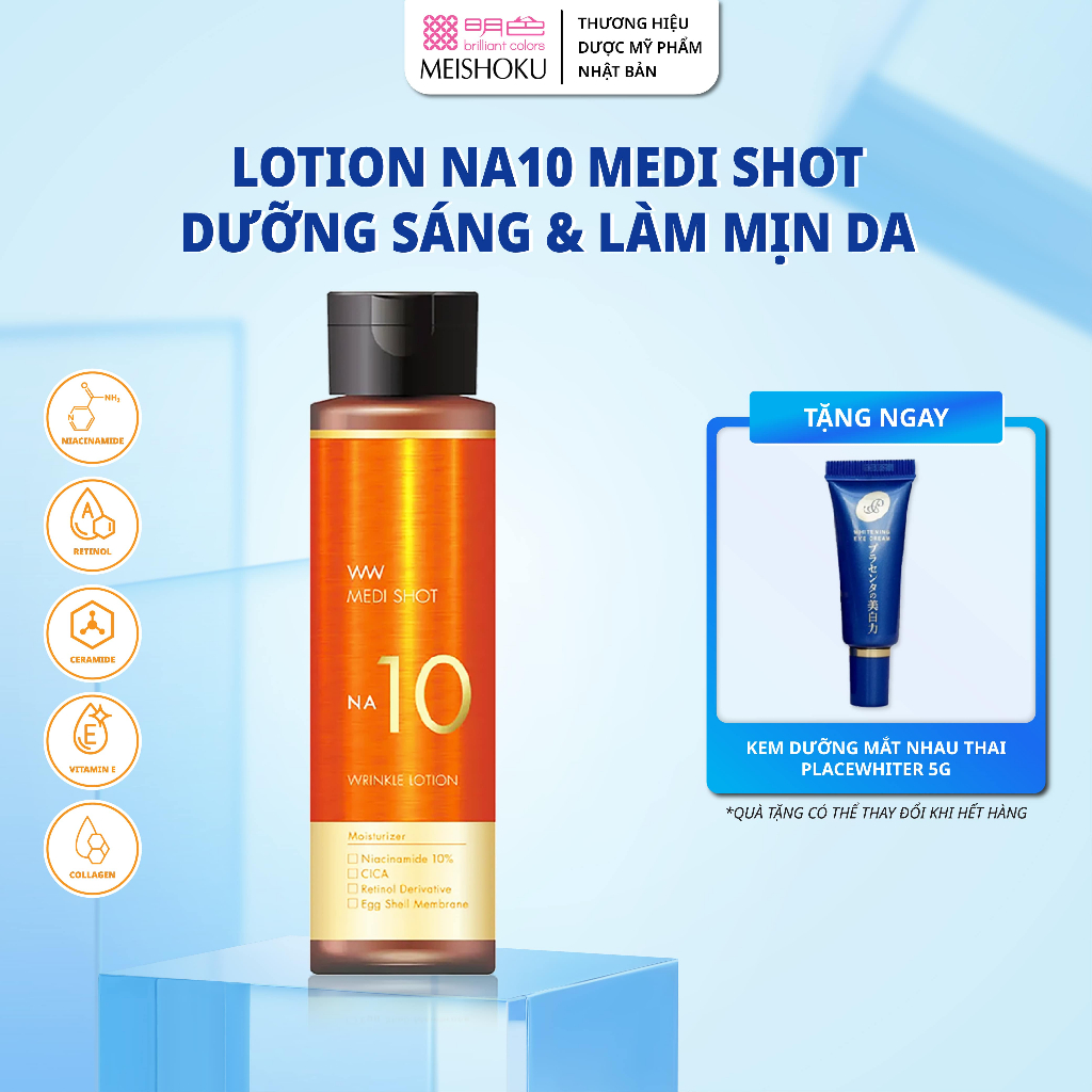Ảnh Nước Hoa Hồng Dưỡng Sáng Làm Mịn Da Niacinamide 10% Lotion NA10 MEISHOKU 180ML 1