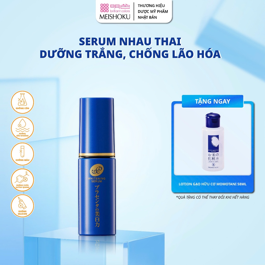 Ảnh Tinh Chất Chứa Nhau Thai Dưỡng Trắng, Giảm Nếp Nhăn MEISHOKU Placewhiter Serum 30ML 1