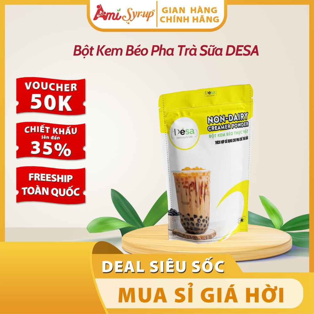 Bột Kem Béo Pha Trà Sữa DESA Gói 1Kg – Giá tốt, Béo Ngậy, Tôn Hương Vị Trà