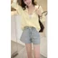 Quần short jean nữ GILLEE cạp cao dáng rộng, quần jean ngắn trẻ trung mặc hè siêu mát FQJ046