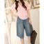 Quần short jean nữ lửng ống rộng lưng cao GILLEE chất liệu vải cao cấp thoáng mát FQJ045