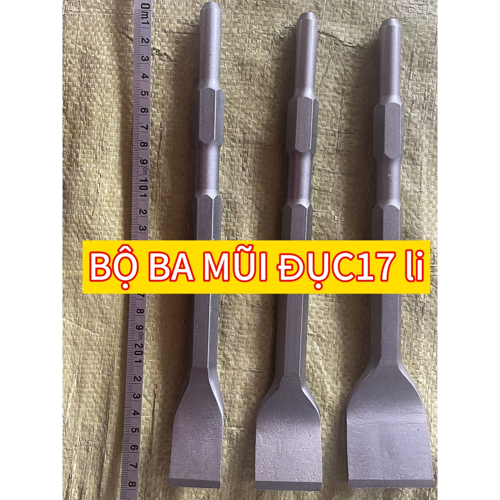 Một bộ đầu đục bê tông  5 mũi 14 ly cho tất cả công trình xây dựng