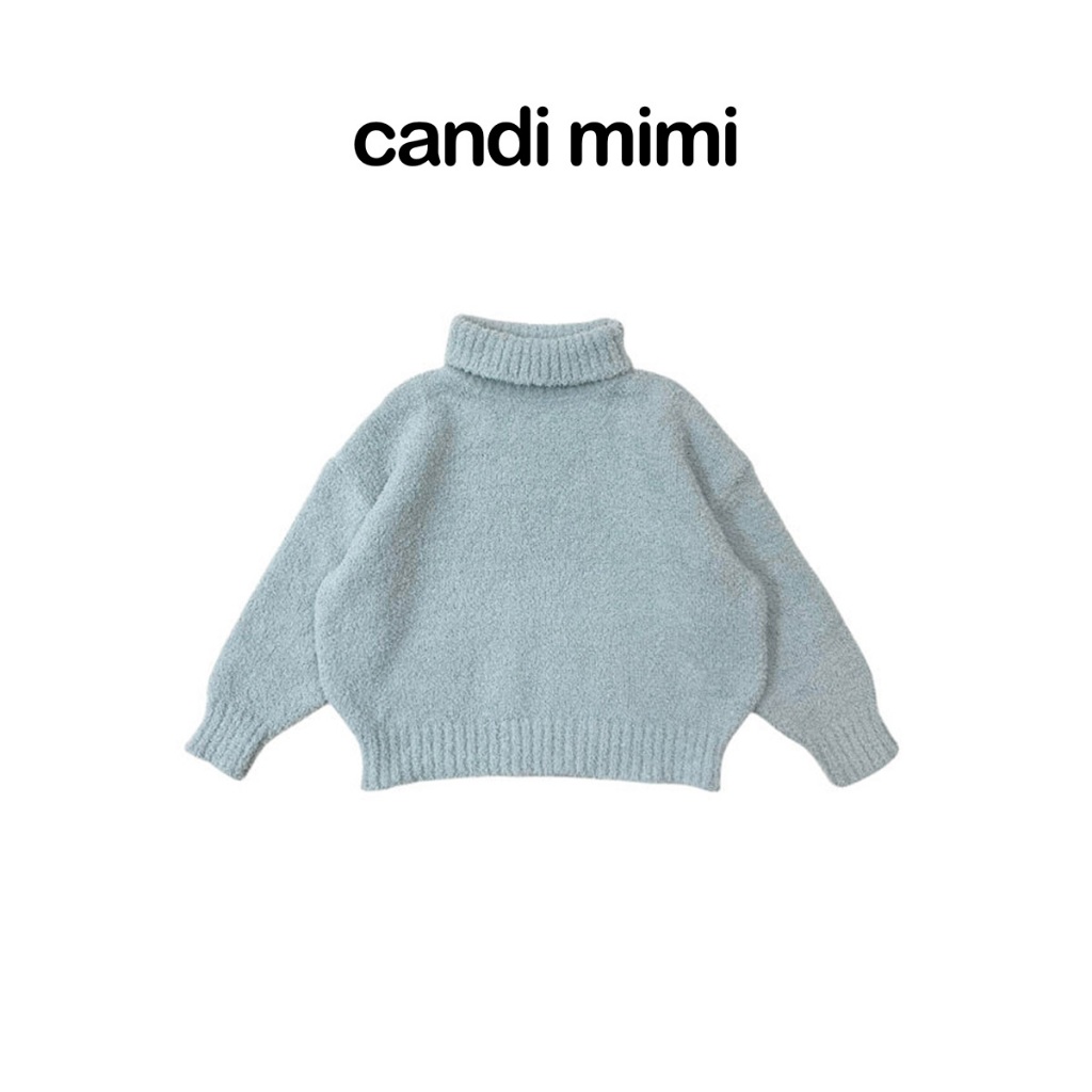 CANDI MIMI Áo len cổ cao sợi bông cao cấp - Phong cách Hàn Quốc