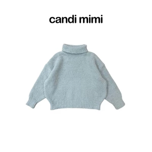 CANDI MIMI Áo len cổ cao sợi bông cao cấp - Phong cách Hàn Quốc