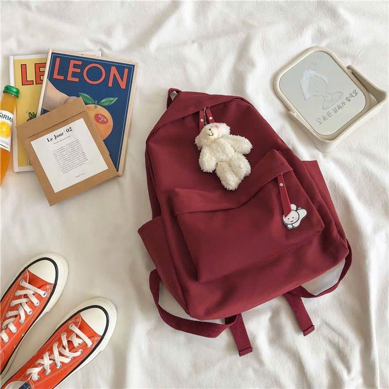 Balo Ulzzang Hàn Quốc Nam Nữ Thời Trang Giá Rẻ Cute Dễ Thương Basic,Balo thời trang nữ nam vải poly dù mềm mịn