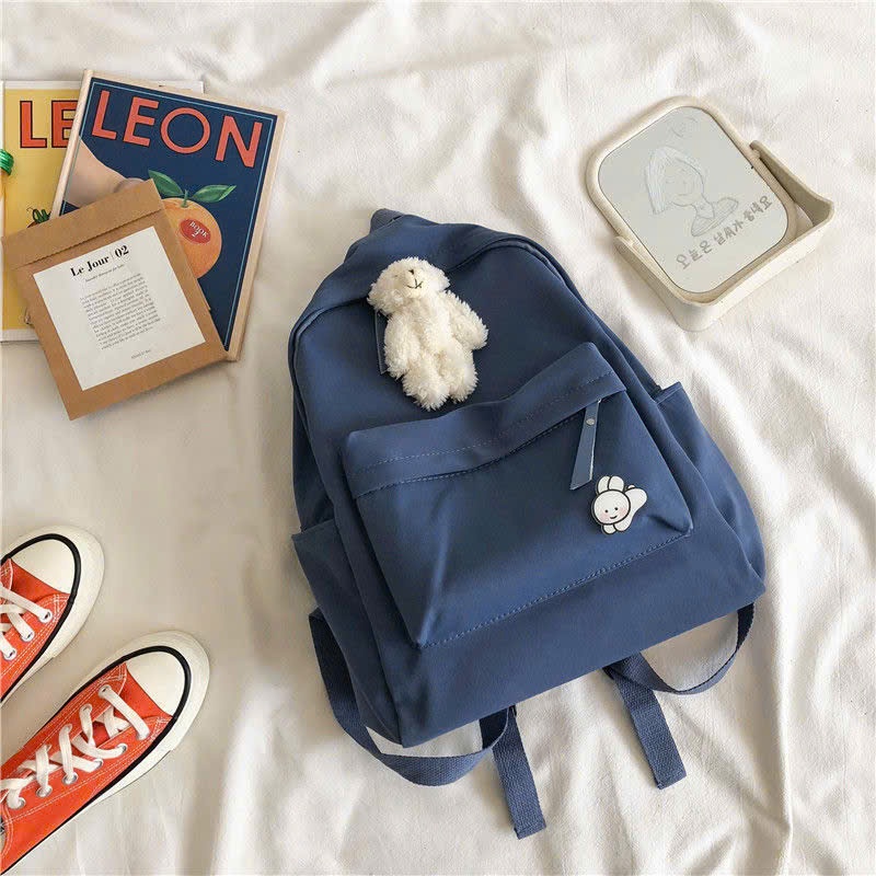 Balo Ulzzang Hàn Quốc Nam Nữ Thời Trang Giá Rẻ Cute Dễ Thương Basic,Balo thời trang nữ nam vải poly dù mềm mịn