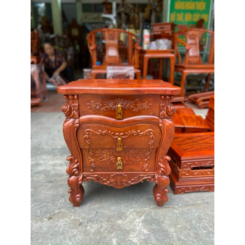 tủ táp hoa hồng kê đầu giường mặt 45x55 cao 65 gỗ hương đá