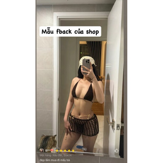 Set bikini lưới len dành cho nữ (3 món)