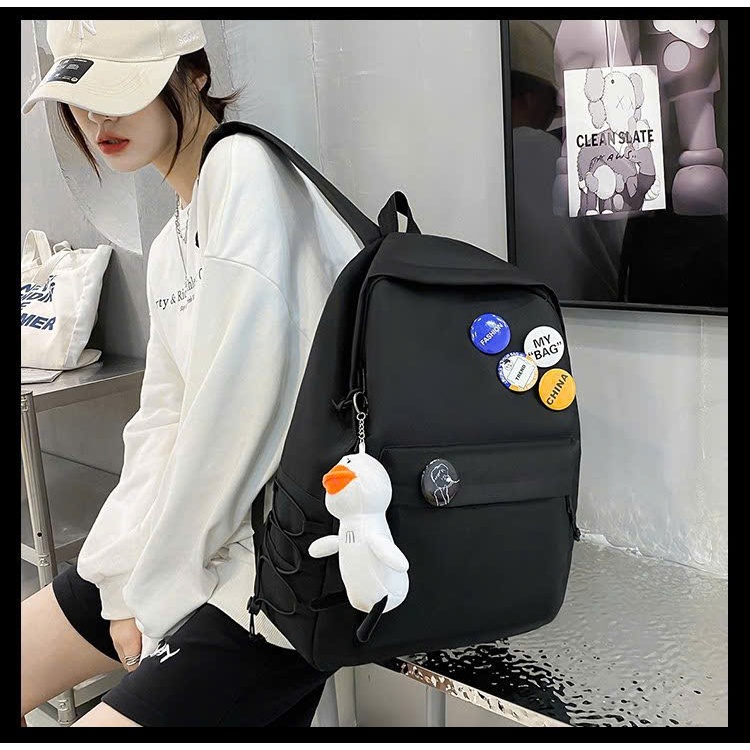 Balo đi học nam nữ ulzzang hình con vịt đáng yêu,Thiết kế nhiều ngăn Chứa được laptop Ba lô đeo vai chống thấm nước